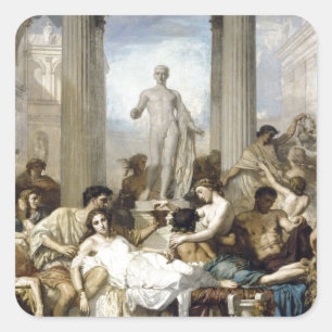 roman decadence square sticker