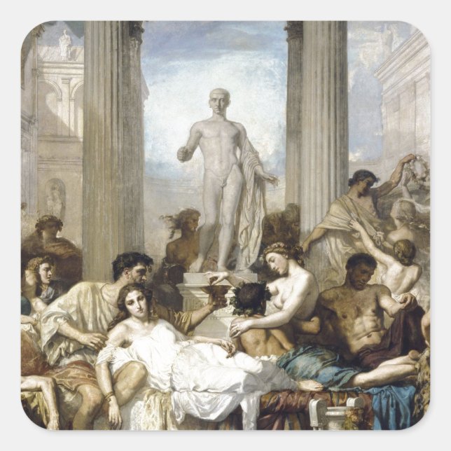 roman decadence square sticker (Front)