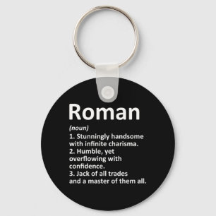 Roman Definition Personalised Name Funny Birthday Key Ring