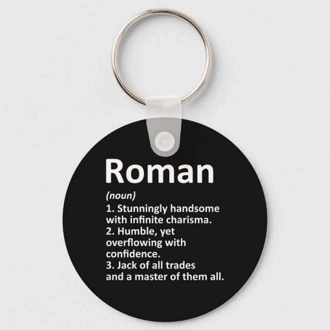 Roman Definition Personalised Name Funny Birthday Key Ring (Front)
