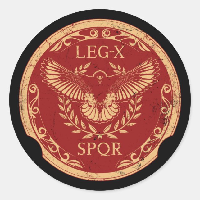 Roman Eagle Legio X Shield Classic Round Sticker (Front)