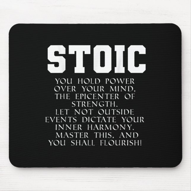 Roman Empire Book Quote Marcus Aurelius Stoic  Mouse Mat (Front)
