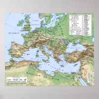 Roman Empire Map During Reign of Emperor Hadrian