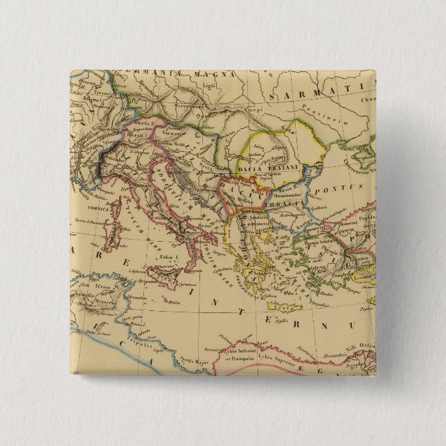 Roman Empire under Constantine and Trajan 15 Cm Square Badge (Front)