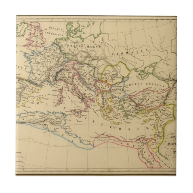 Roman Empire under Constantine and Trajan Tile (Front)