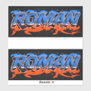 Roman First Name Graffiti Sticker