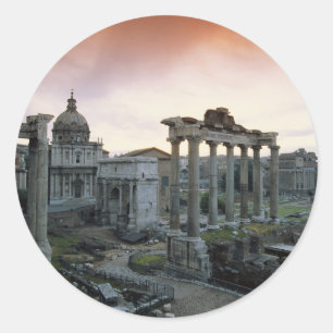 Roman Forum at dawn Classic Round Sticker