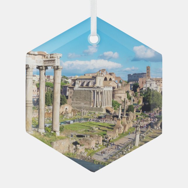 Roman Forum Glass Tree Decoration (Front)