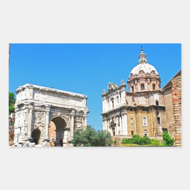 Roman forum rectangular sticker (Front)