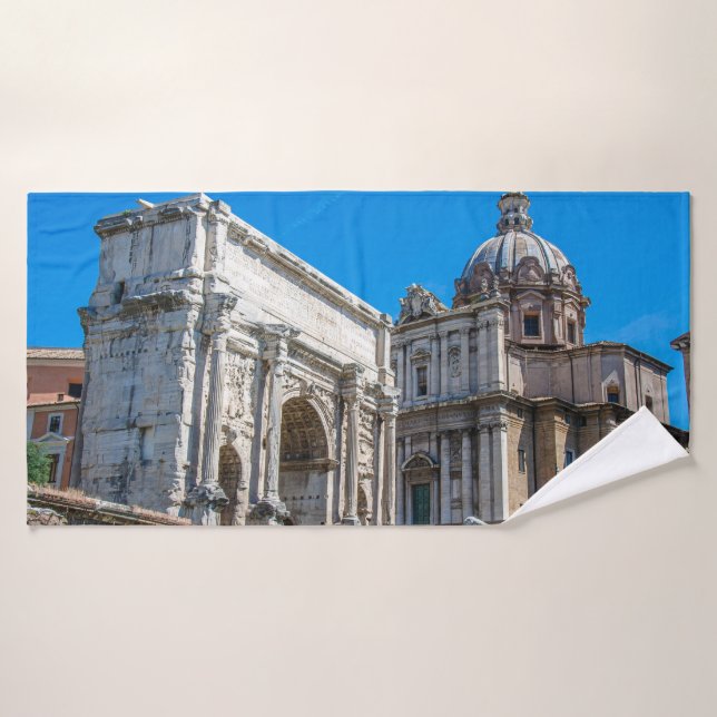 Roman Forum ruins in Rome, Italy Bath Towel (Bath Towel)