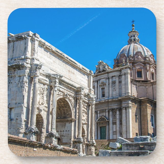 Roman Forum ruins in Rome, Italy Coaster (Front)