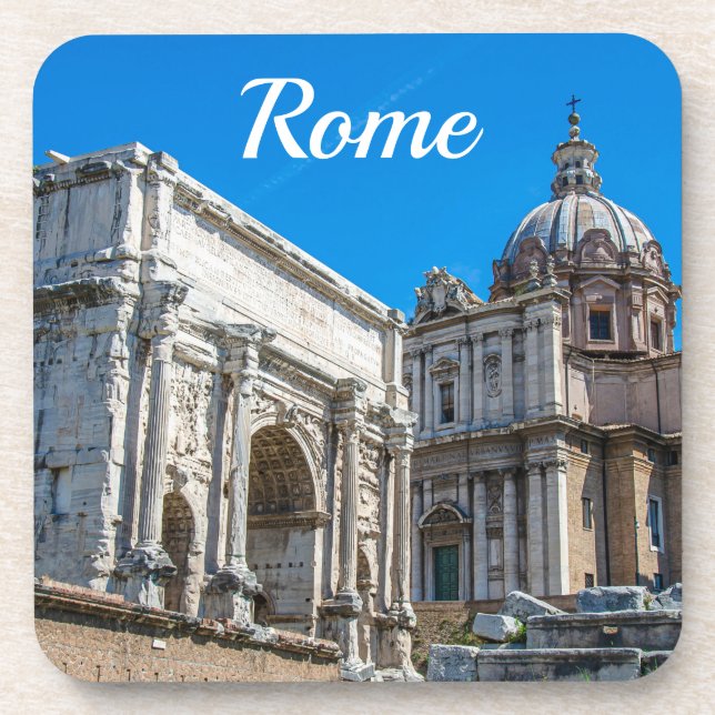 Roman Forum ruins in Rome, Italy Coaster (Front)