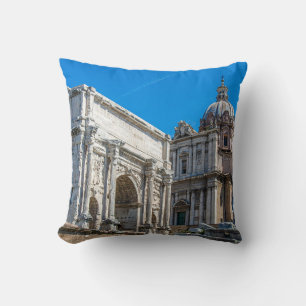 Roman Forum ruins in Rome, Italy Cushion