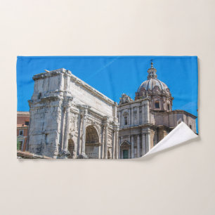 Roman Forum ruins in Rome, Italy Hand Towel
