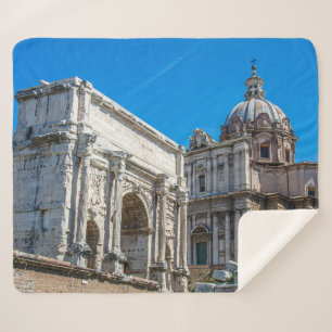 Roman Forum ruins in Rome, Italy Sherpa Blanket