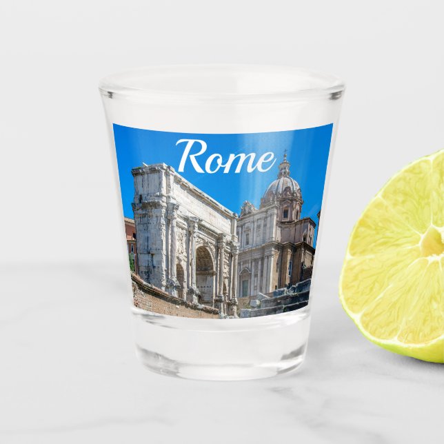 Roman Forum ruins in Rome, Italy Shot Glass (Front)