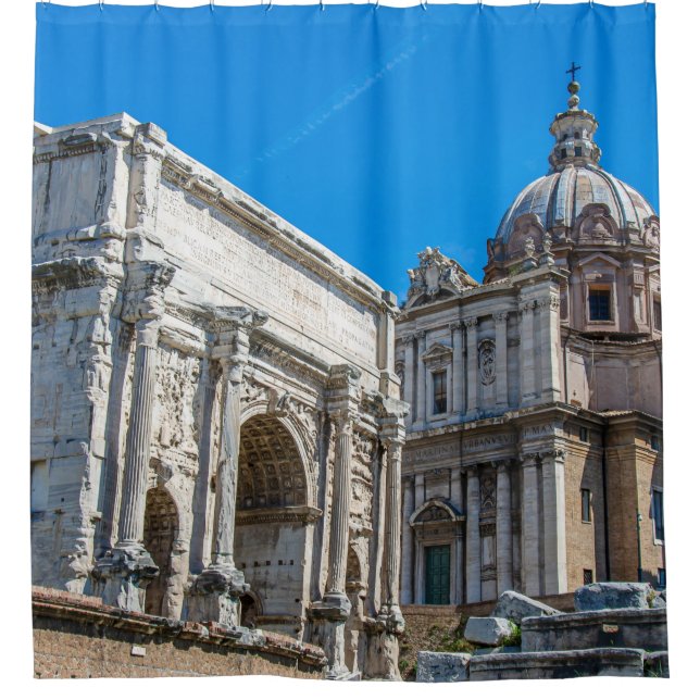 Roman Forum ruins in Rome, Italy Shower Curtain (Front)