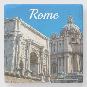 Roman Forum ruins in Rome, Italy Stone Coaster