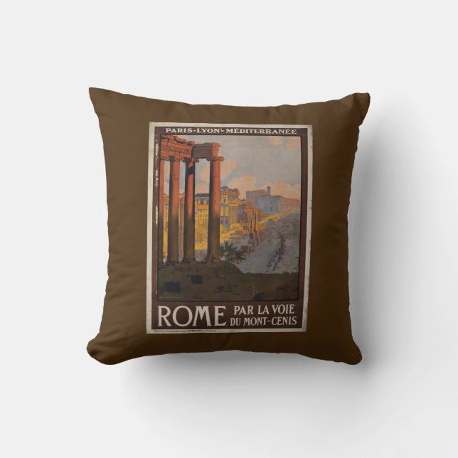 Roman Forum Vintage Travel Advertisement Cushion (Front)