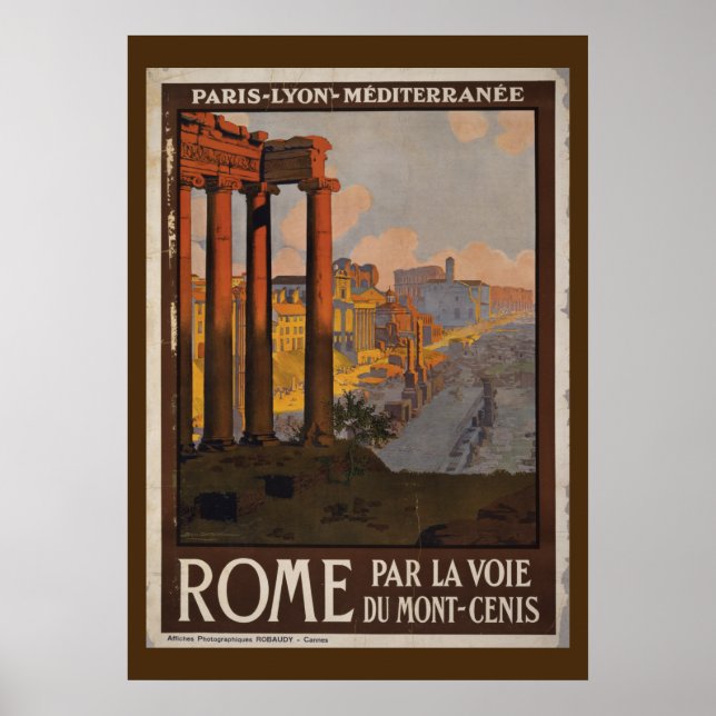 Roman Forum Vintage Travel Advertisement Poster (Front)