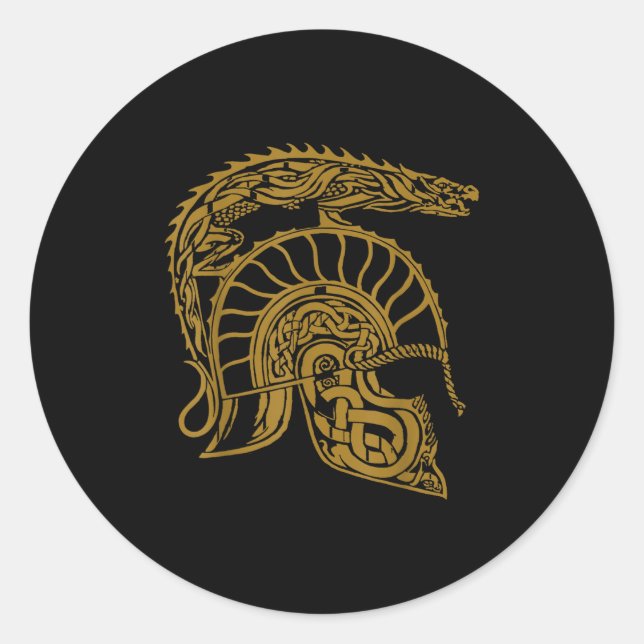 Roman Gladiator Helmet Legionnaire Warrior Arena A Classic Round Sticker (Front)
