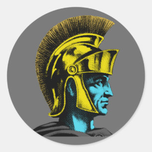 Roman Gladiator Pop Art Portrait Classic Round Sticker
