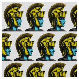 Roman Gladiator Pop Art Portrait Fabric