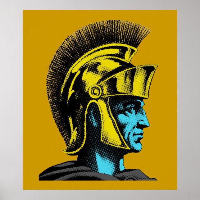 Roman Gladiator Pop Art Portrait Poster (Front)