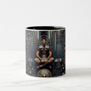 Roman Gladiator Valor Two-Tone Coffee Mug