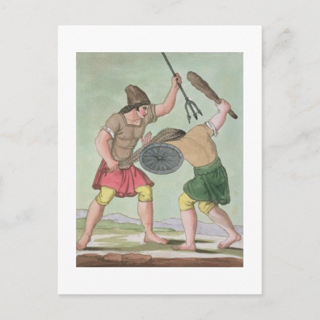 Roman Gladiators, from 'L'Antica Roma', 1825 (colo Postcard (Front)