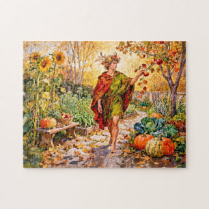 Roman God Faunus Autumn Garden Jigsaw Puzzle