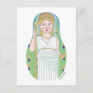 Roman Goddess Juno Matryoshka Postcard