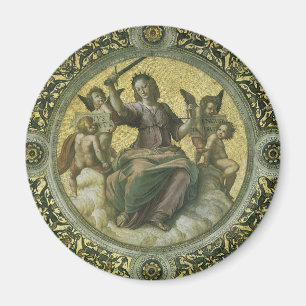 Roman Goddess Justice with Angels by Raphael Magnet