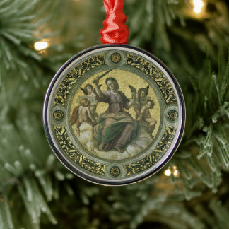 Roman Goddess Justice with Angels by Raphael Metal Tree Decoration