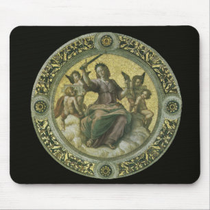 Roman Goddess Justice with Angels by Raphael Mouse Mat