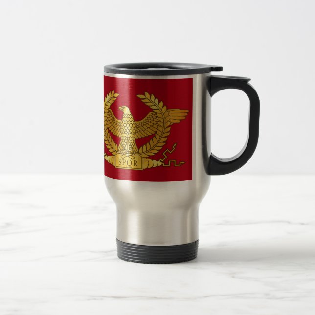 Roman Golden Eagle on Red Travel Mug (Right)