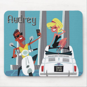 Roman Holiday Fiat Scooter. Personalised Mouse Mat