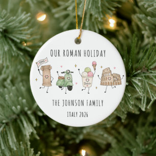 Roman Holiday Personalised Family Trip Ceramic Tree Decoration
