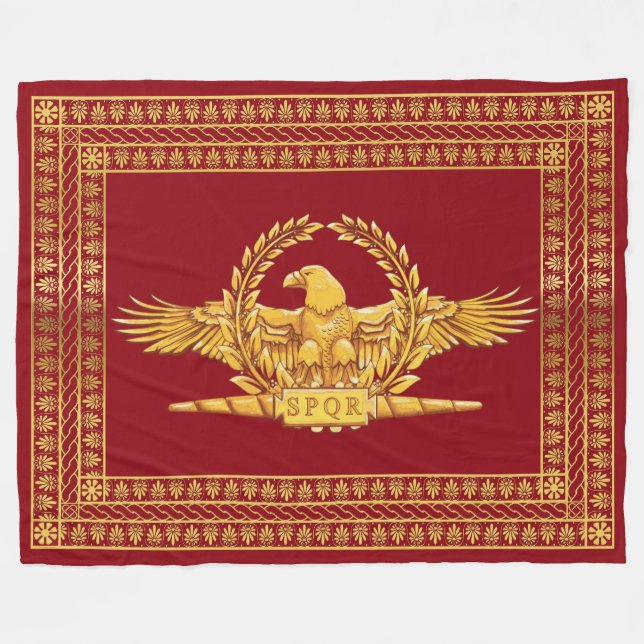 Roman Imperial Eagle SPQR Fleece Blanket (Front (Horizontal))