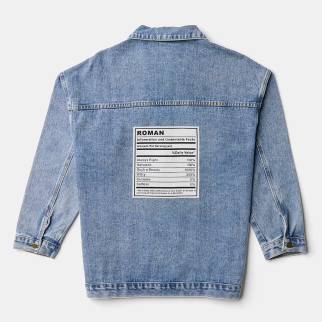 Roman Information and Undeniable Facts  Denim Jacket (Back)