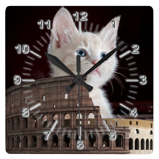 roman kitty Clock - 23.45 roman kitty Clock
