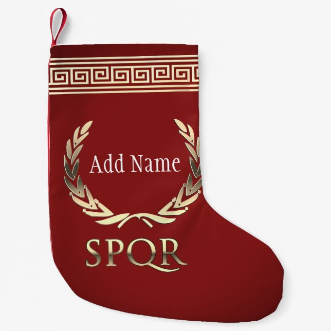 Roman Laurel Wreath Small Christmas Stocking (Front)