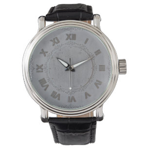 roman letters grey background watch
