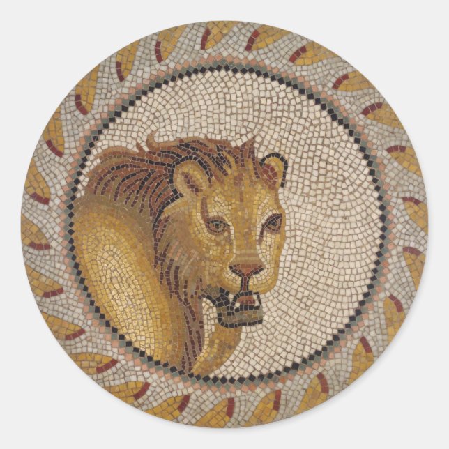Roman Lion Mosaic Sticker (Front)