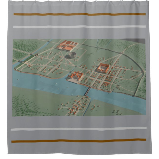 Roman Map of London Shower Curtain (Front)