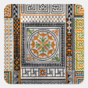 Roman Mosaic Square Sticker