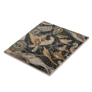 Roman Mosaic Style Birds Ceramic Tile