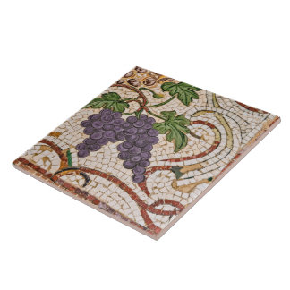 Roman Mosaic Style Grapes Ceramic Tile