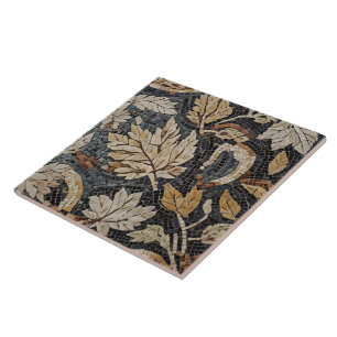 Roman Mosaic Style Leaves Ceramic Tile