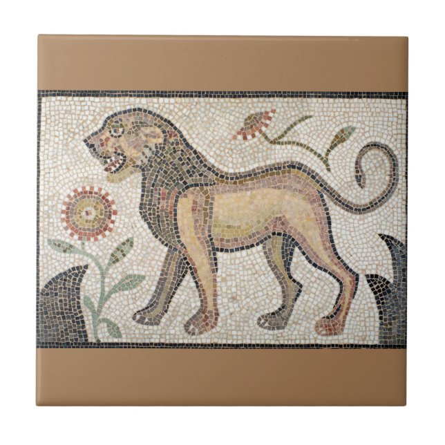 Roman Mosaics Ceramic Tile, Small (4.25" x 4.25") Tile (Front)